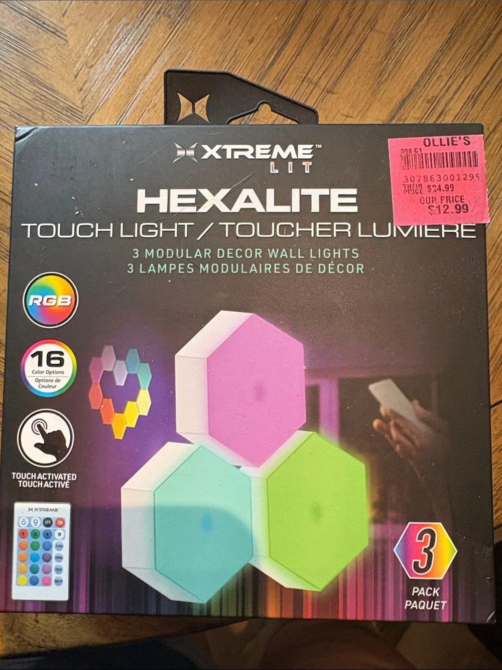 Hexalite Touch Wall Lights - Pink, Green, Blue